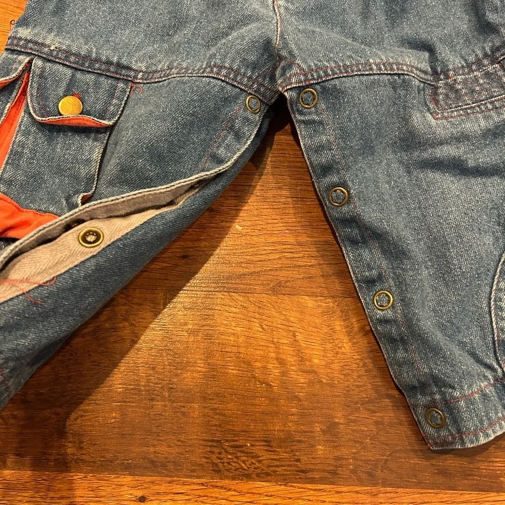 Vintage Tow Away Zone Denim Overalls Toddler 18 Months 90’s 80’s Snap Closure